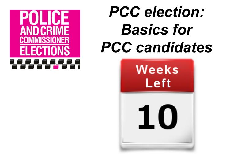Basics for PCC candidates: 10 weeks to go
