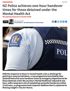 Screen shot of NZ Police article on mental health