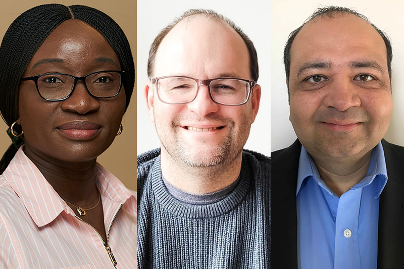 Pictured are (left to right) Professor Mary Oluwasola Adedayo, University of Winnipeg; Professor Kevin Walby, University of Winnipeg; and Professor Ushnish Sengupta, Algoma University.