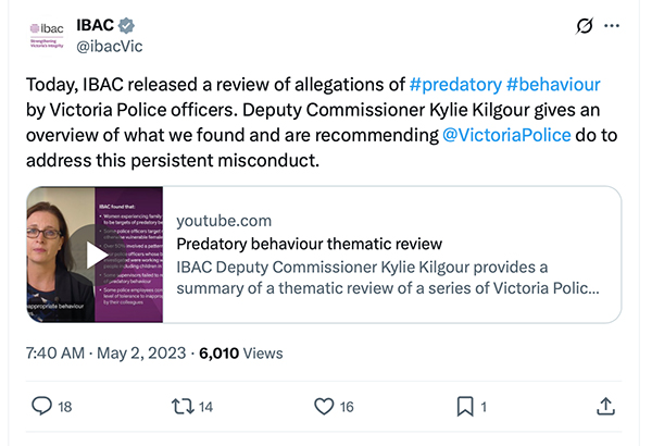 IBAC Twitter post