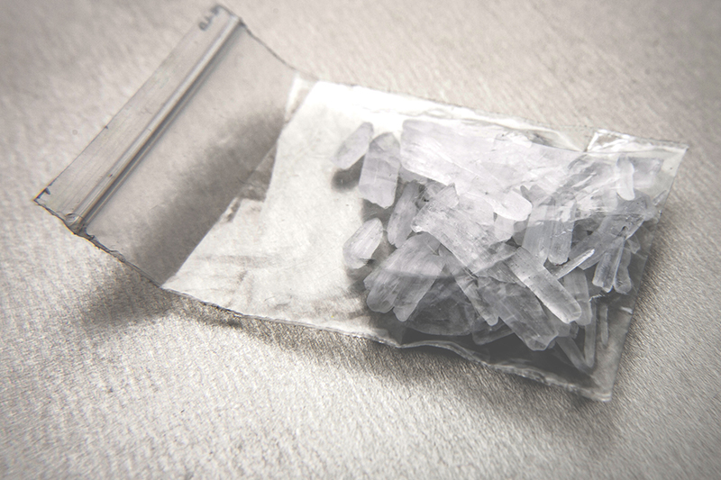 Methamphetamine ice crystals