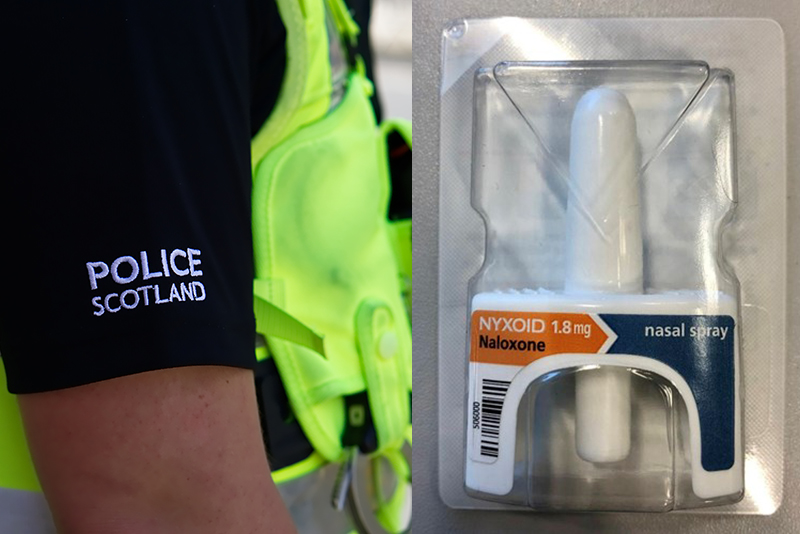 Police Scotland uniform logo & Naloxone