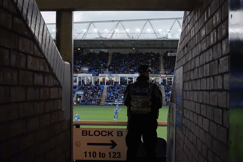 Police officer at football match