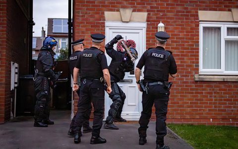 Merseyside Police carry out a drugs raid