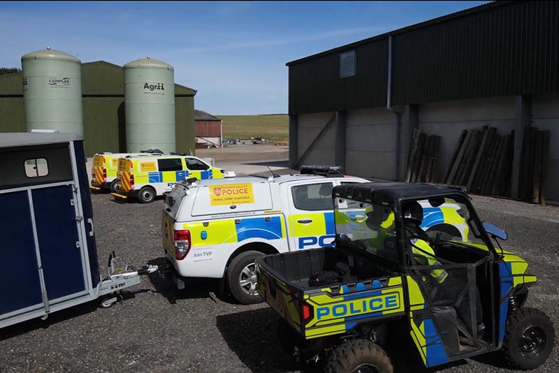 Vehicles from the TVP rural crime taskforce