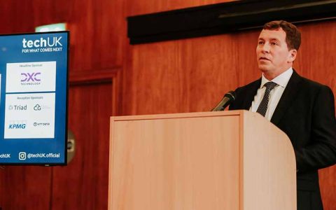 CC Rob Carden, Chair, NPCC DDaT Co-ordination Committee, speaking at a lectern