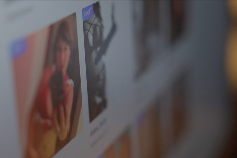 Blurred picture of online escort agency and sex worker sites