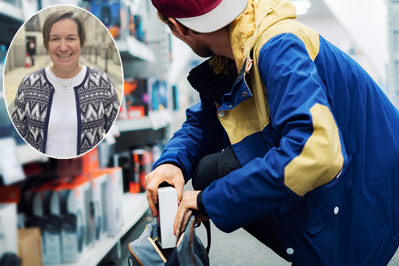 Shoplifter with inset pic of Supt Lisa Maslen, lead for the National Business Crime Centre
