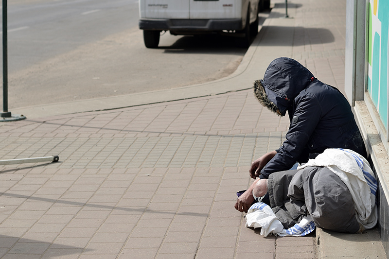 Homeless drug addict in Canada