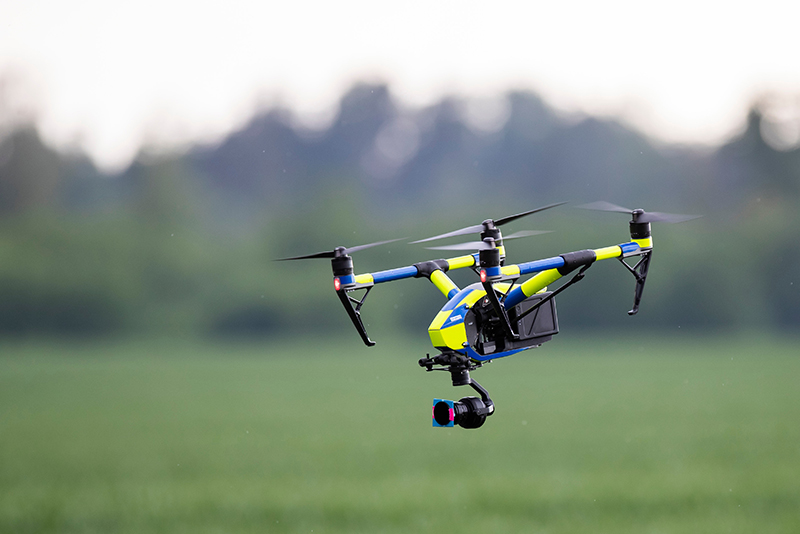 Police drone flying in Lithuania