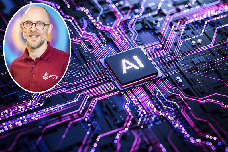 AI graphic with Stephen Russell inset