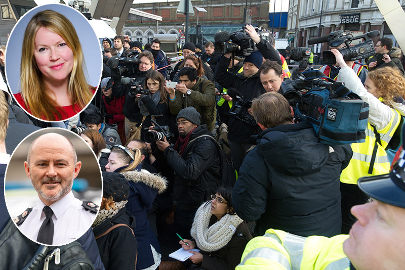 Press conference with Rebecca Camber and Gavin Stephens inset