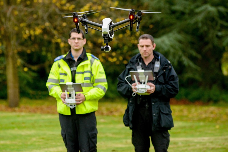 Police demonstration of use of drones