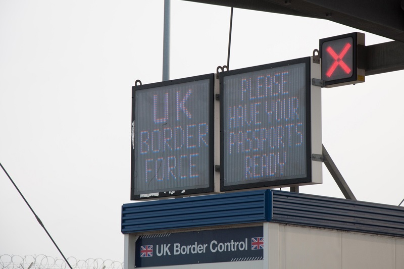 UK Customs control at the French border