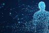The image depicts a digital figure made of interconnected, fragmented shapes, symbolizing data and technology in policing. It conveys themes of innovation and the future of law enforcement.